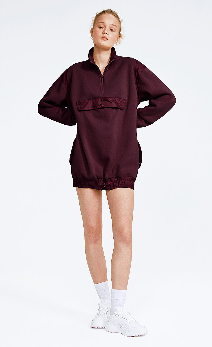 CAMERON - FLEECE YELKEN KUMAŞ DETAY SWEAT-DRESS - 