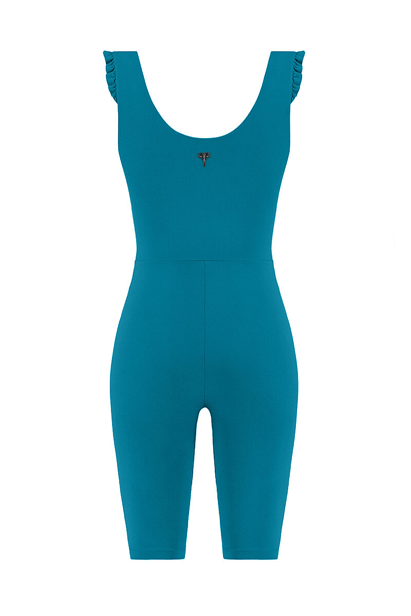 CARLA - BIKER LENGTH JUMPSUIT W/ SHOULDER RUFFLES - 12