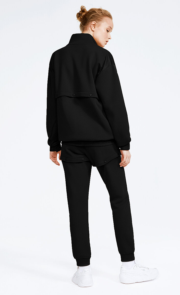 ELLIOT - FLEECE ÇEYREK FERMUARLI CROPPABLE EŞOFMAN ÜST - 4