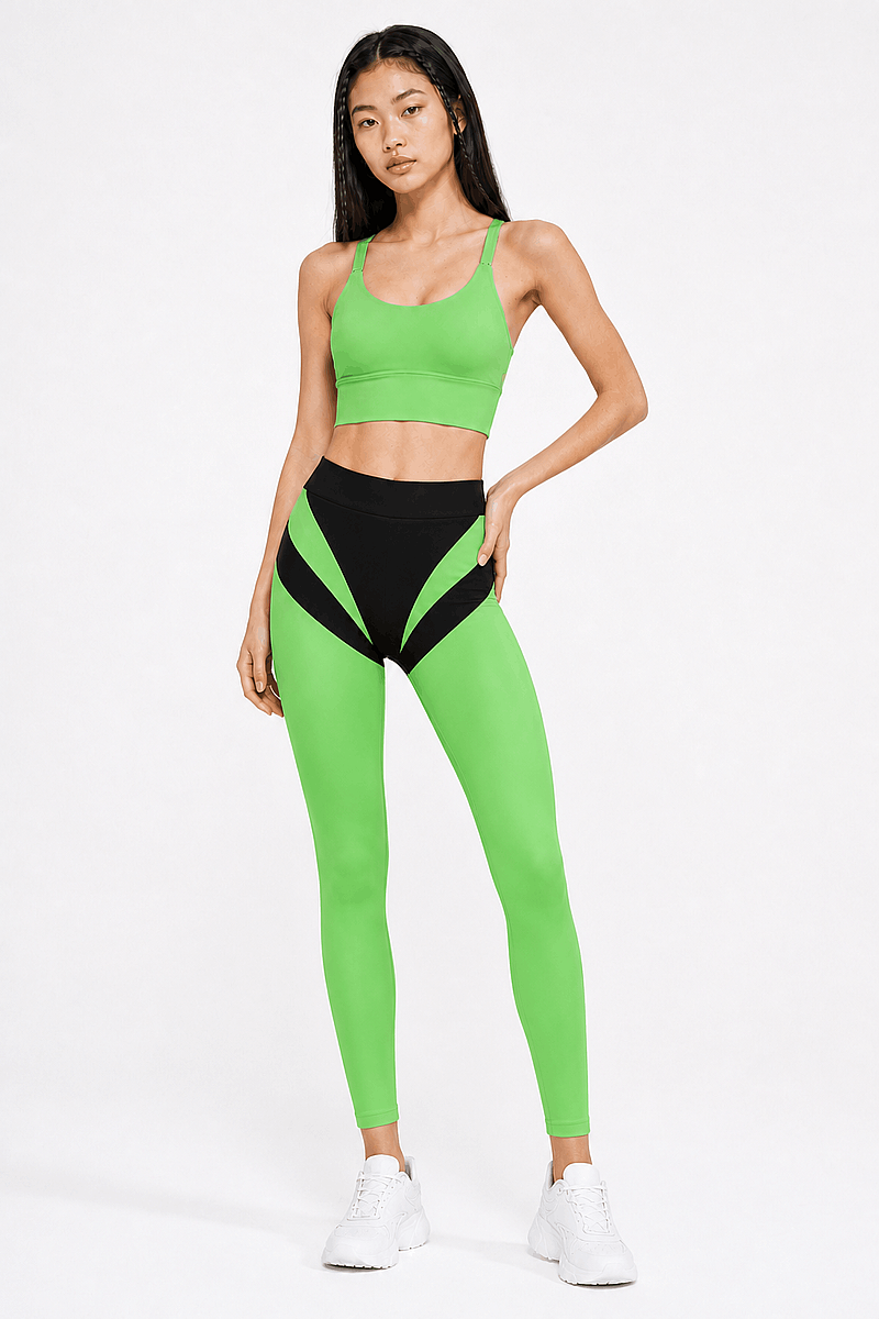 ESTELLE - HIGH WAISTED COLORBLOCK SCULPTING LEGGINGS - 