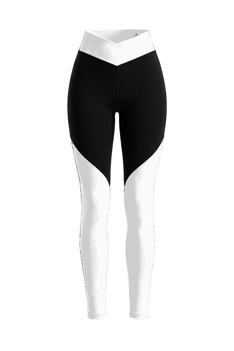 EVELYN - CROSSOVER WAIST COLORBLOCK LEGGINGS - 16