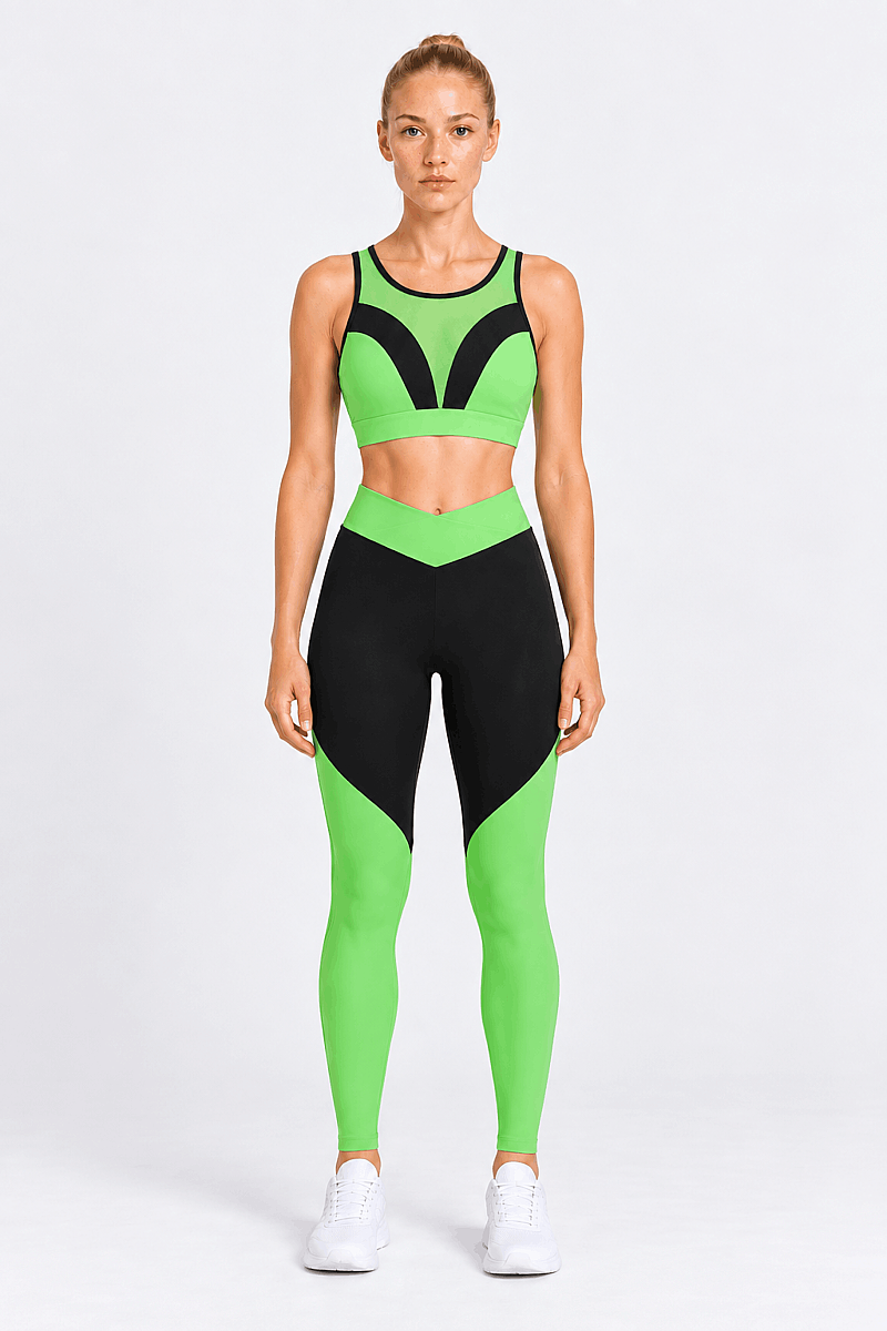 EVELYN - CROSSOVER WAIST COLORBLOCK LEGGINGS - 21