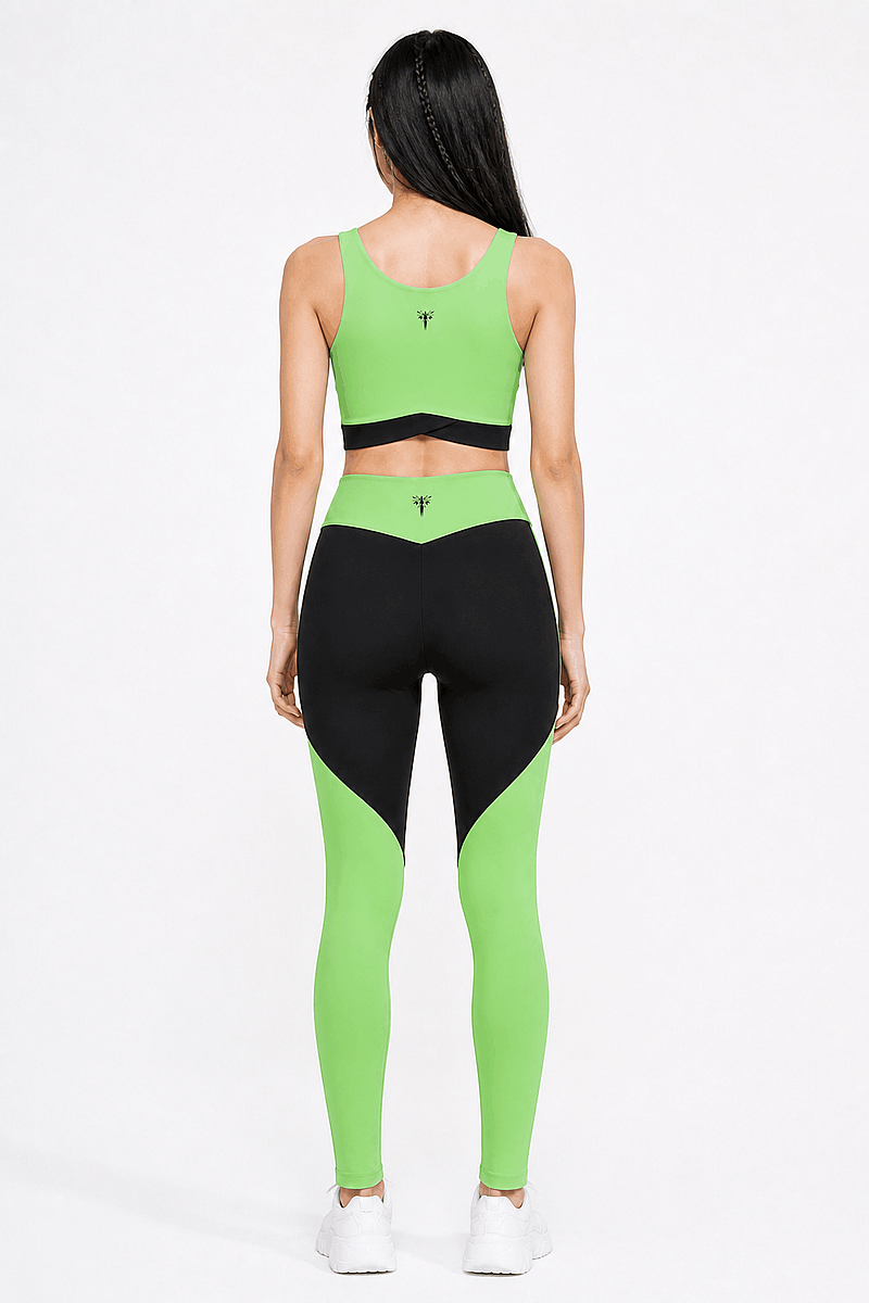 EVELYN - CROSSOVER WAIST COLORBLOCK LEGGINGS - 23