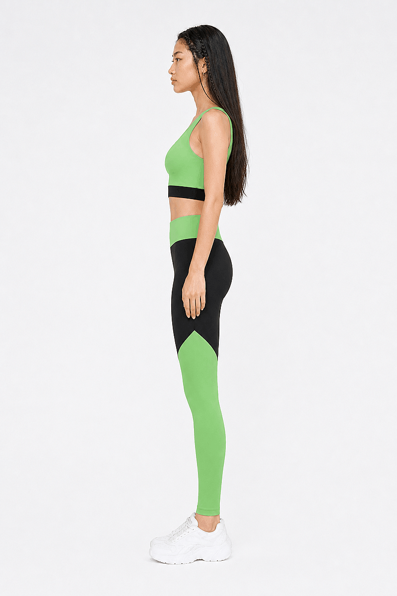 EVELYN - CROSSOVER WAIST COLORBLOCK LEGGINGS - 24