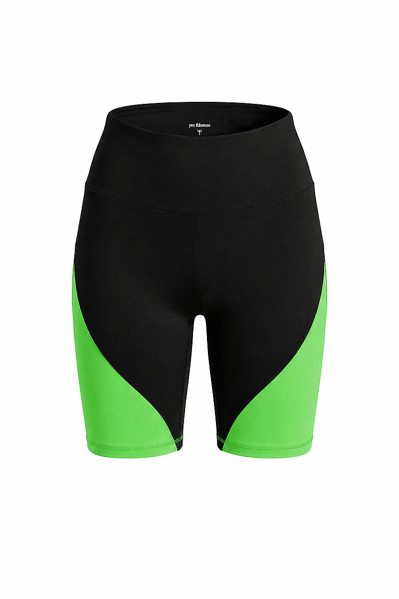 JANET - HIGH WAISTED COLORBLOCK BIKER SHORTS - 4