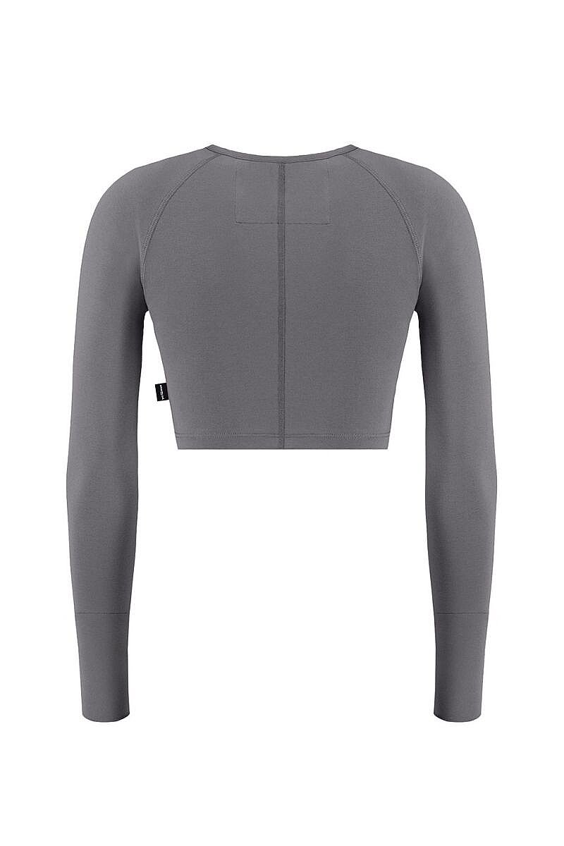 JULIE - BİSİKLET YAKA BASIC UZUN KOLLU CROP T-SHIRT - 4