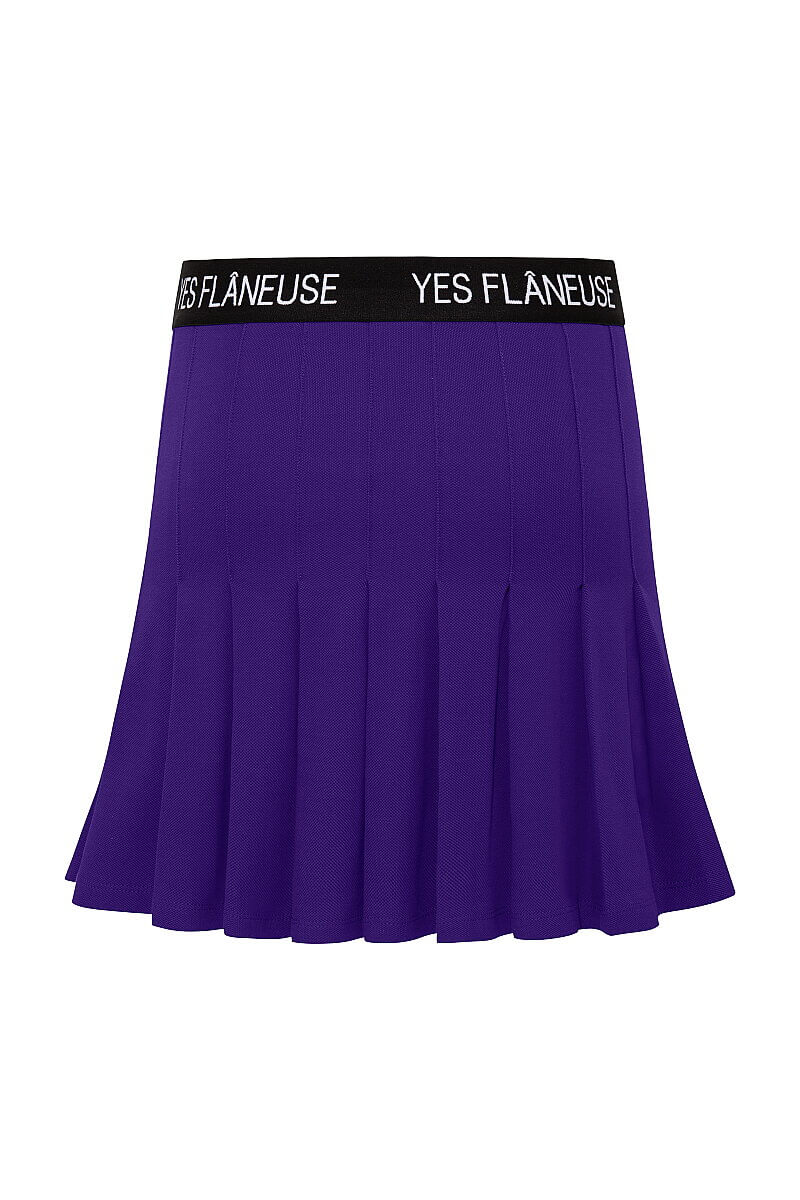 LAVINIA - LOGO ELASTIC PLEATED SKIRT - 4