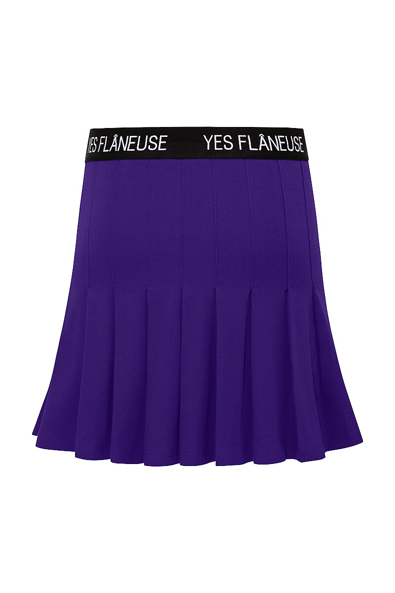 LAVINIA - LOGO ELASTIC PLEATED SKIRT - 4