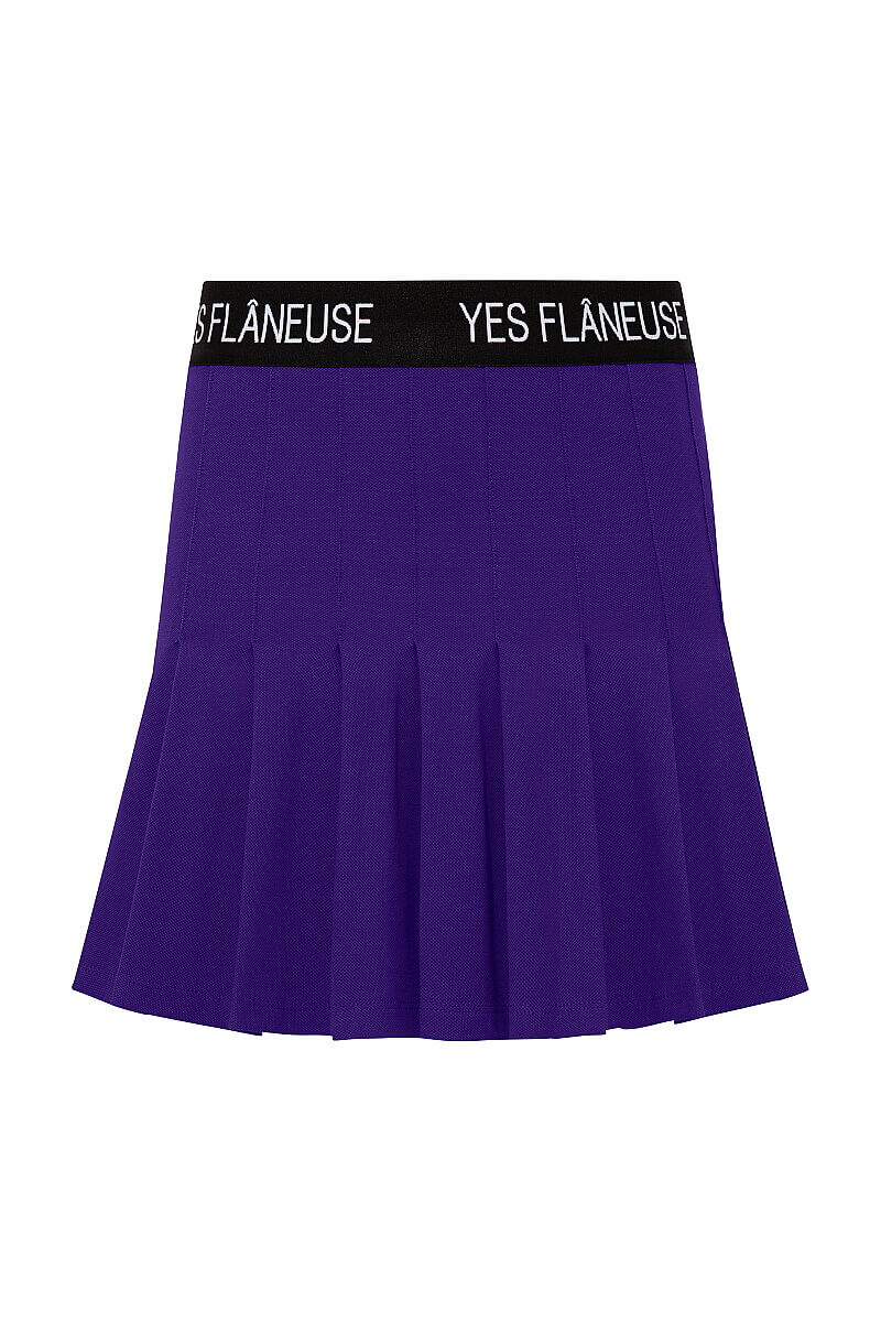 LAVINIA - LOGO ELASTIC PLEATED SKIRT - 3