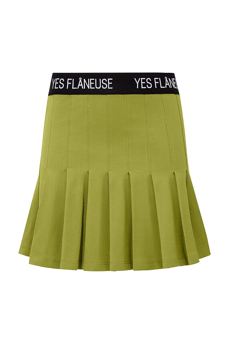 LAVINIA - LOGO ELASTIC PLEATED SKIRT - 16