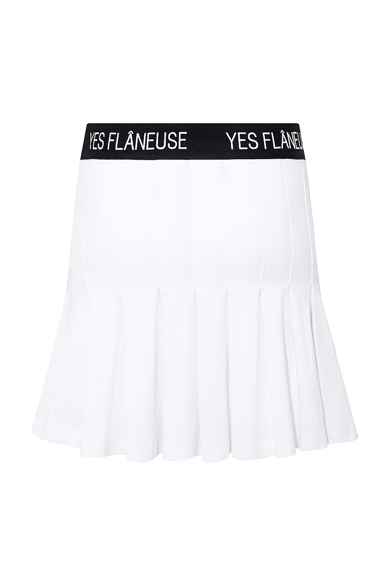 LAVINIA - LOGO ELASTIC PLEATED SKIRT - 8
