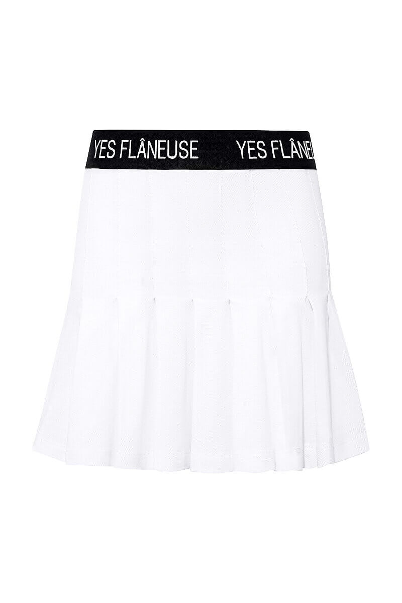 LAVINIA - LOGO ELASTIC PLEATED SKIRT - 7