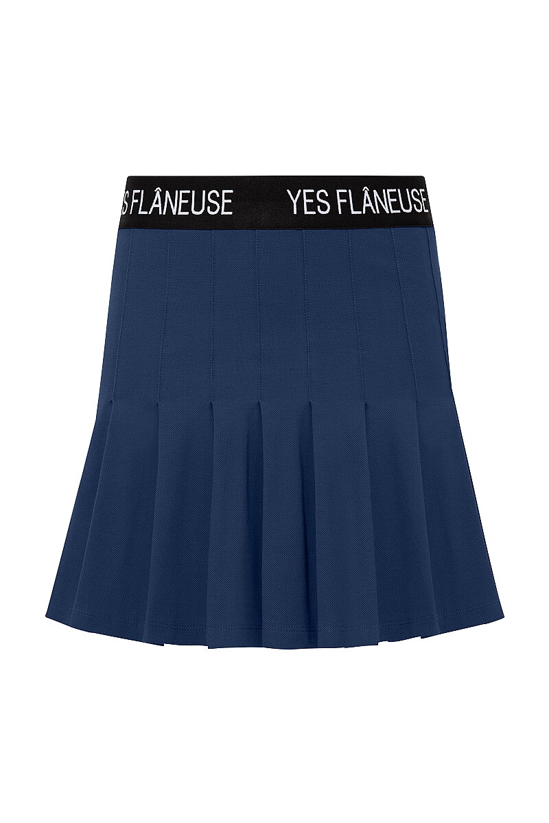LAVINIA - LOGO ELASTIC PLEATED SKIRT - 9