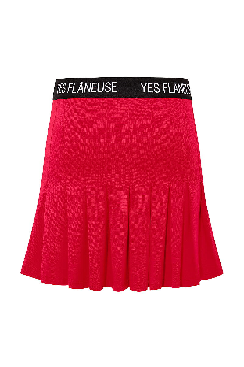 LAVINIA - LOGO ELASTIC PLEATED SKIRT - 14