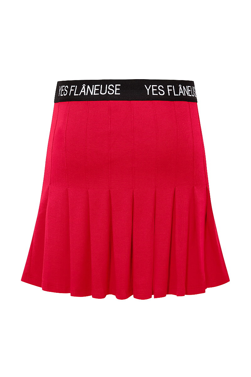 LAVINIA - LOGO ELASTIC PLEATED SKIRT - 14