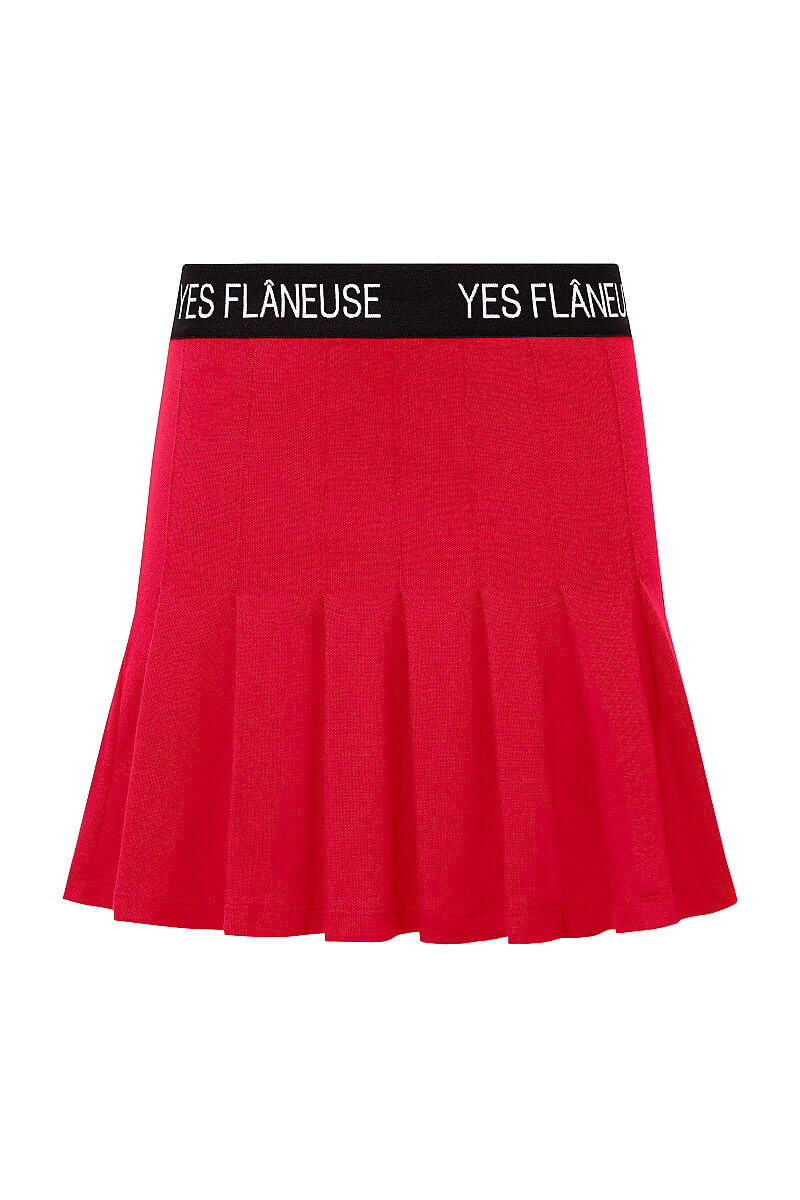 LAVINIA - LOGO ELASTIC PLEATED SKIRT - 13