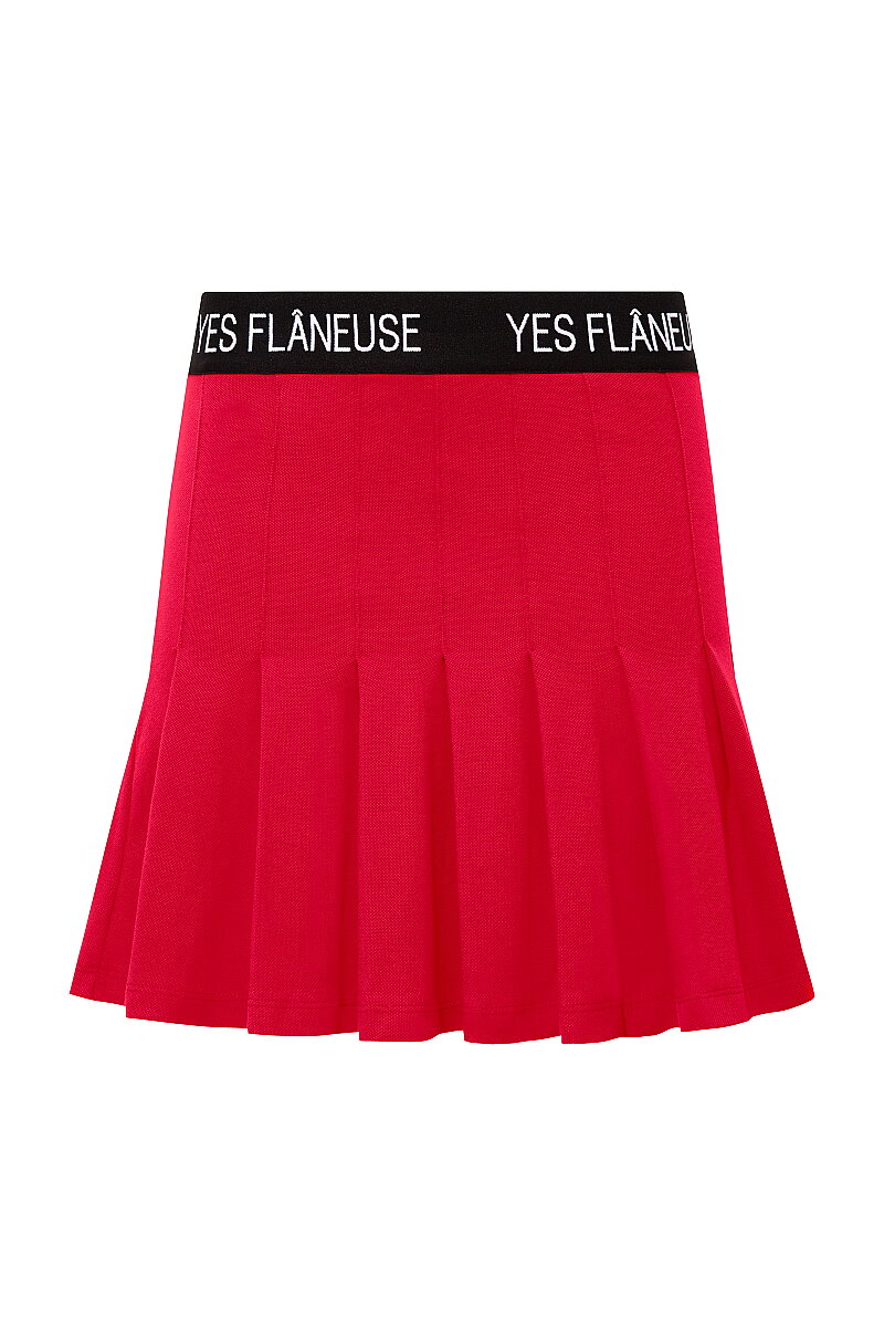 LAVINIA - LOGO ELASTIC PLEATED SKIRT - 13