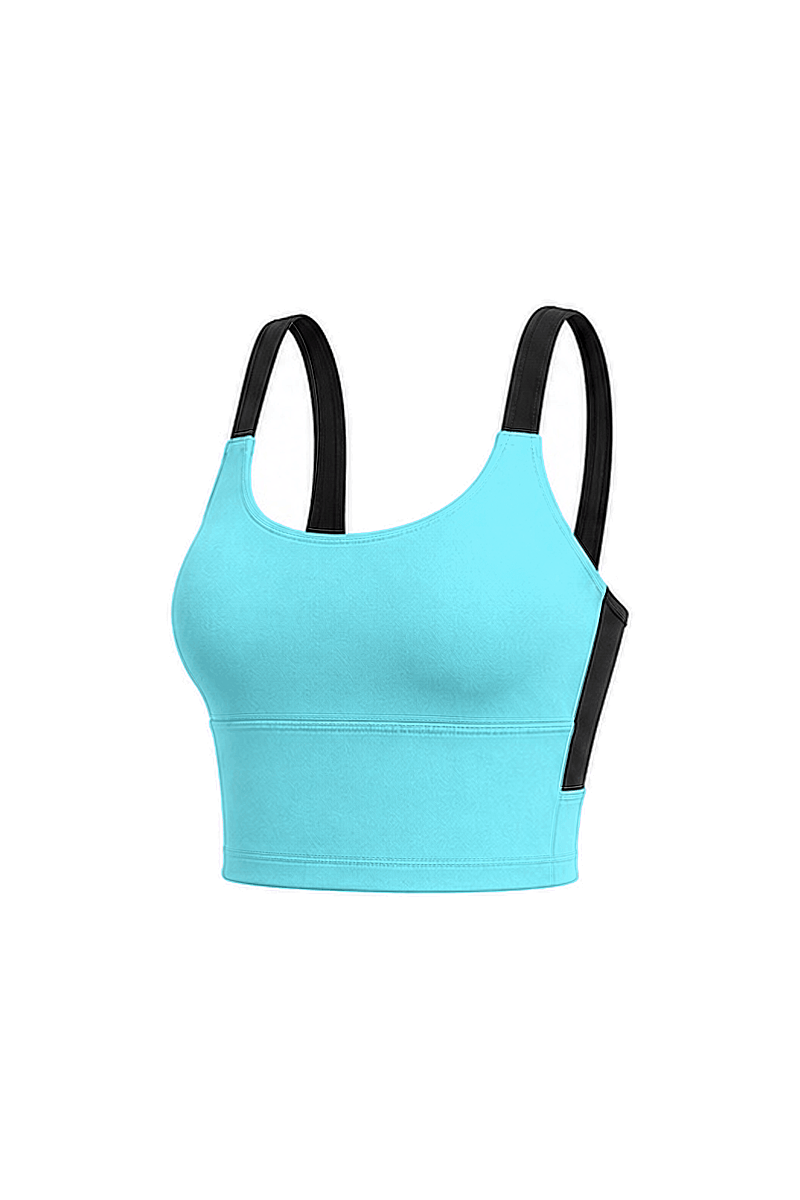 NAYLA - SCOOP NECK COLORBLOCK SPORTS BRA - 16