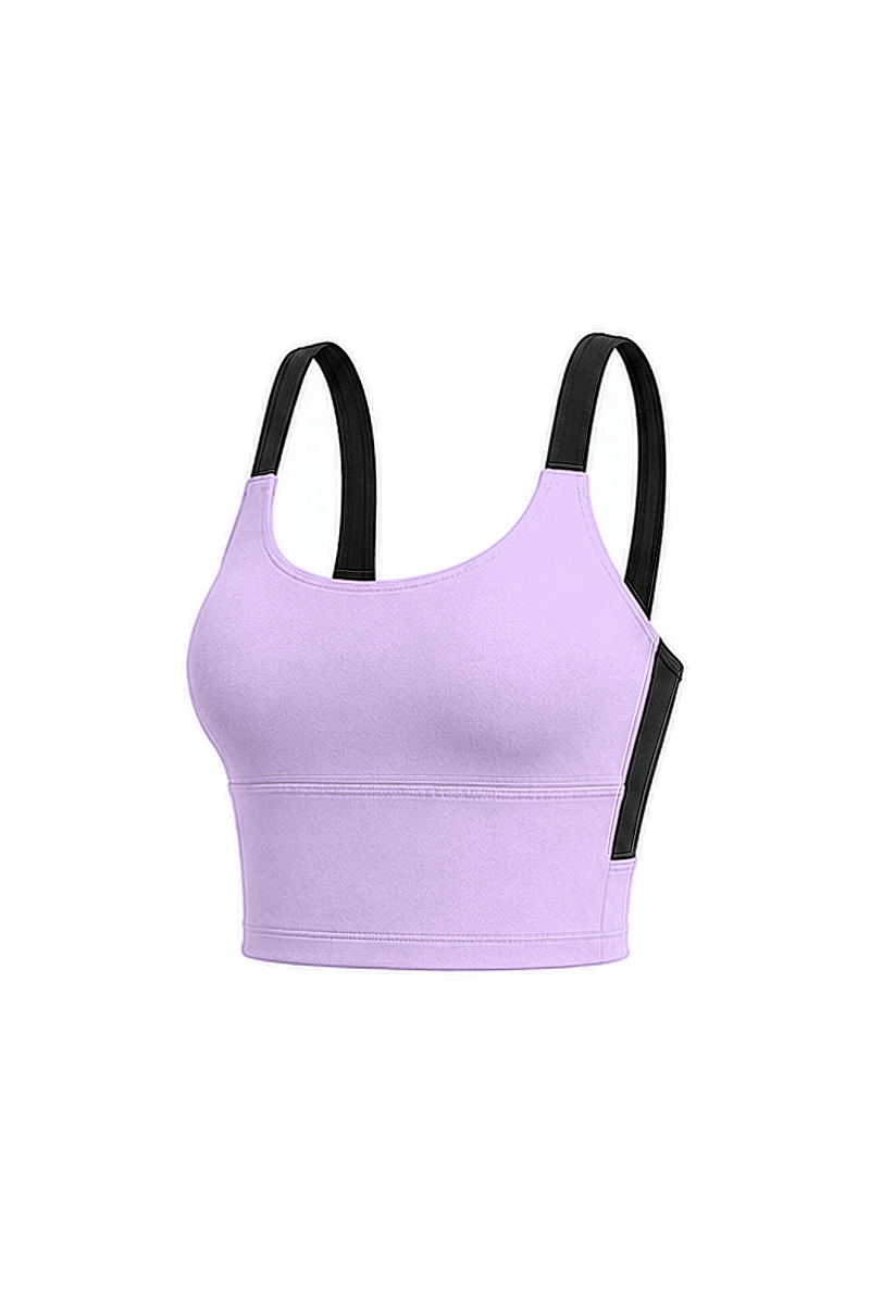 NAYLA - SCOOP NECK COLORBLOCK SPORTS BRA - 24