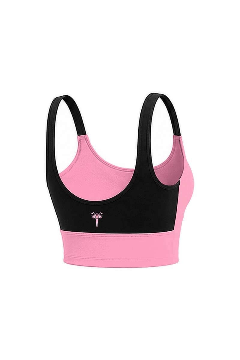 NAYLA - SCOOP NECK COLORBLOCK SPORTS BRA - 10