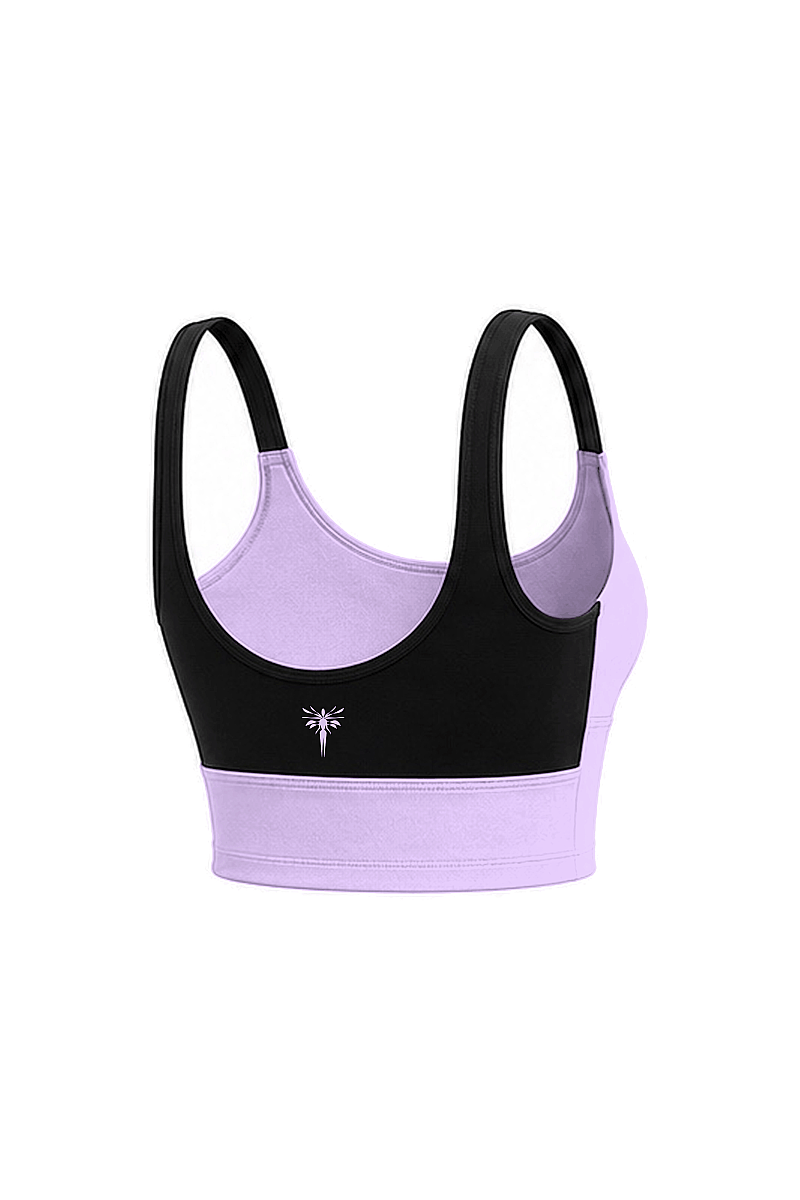 NAYLA - SCOOP NECK COLORBLOCK SPORTS BRA - 26