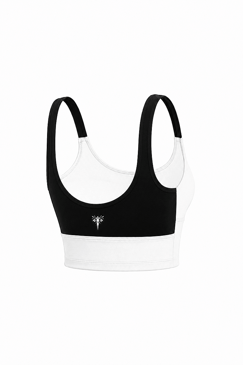 NAYLA - SCOOP NECK COLORBLOCK SPORTS BRA - 30