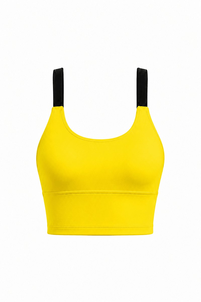 NAYLA - SCOOP NECK COLORBLOCK SPORTS BRA - 11