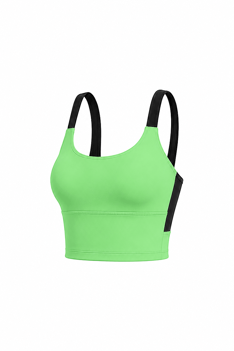 NAYLA - SCOOP NECK COLORBLOCK SPORTS BRA - 4