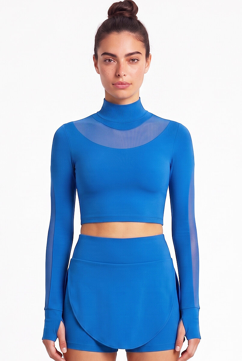 PERLA - TULLE DETAIL LONG SLEEVE TOP - 2