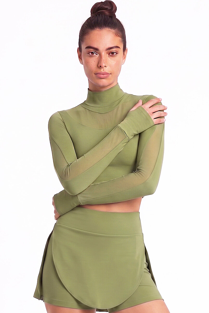 PERLA - TULLE DETAIL LONG SLEEVE TOP - 5